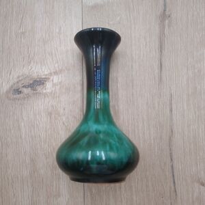 Vintage Blue Mountain Pottery Canada Teal Drip Glaze Small 5 3/4" Bud Vase